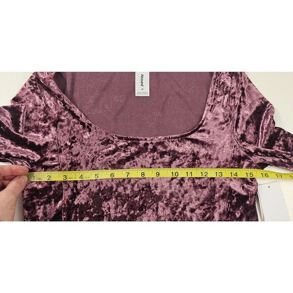 NWT Abound Nordstrom velour mauve long sleeve crop summer winter M sexy y2k - Picture 6 of 6